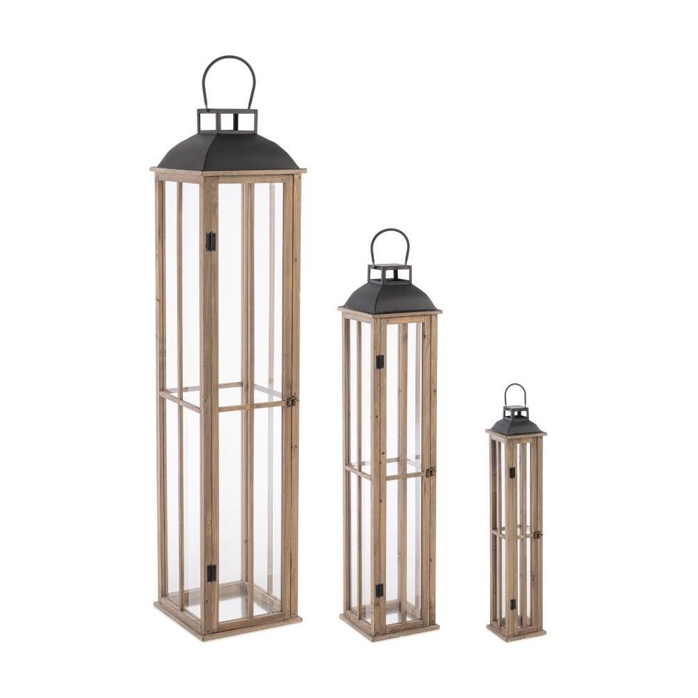 SET 3 LANTERNE SHAYRA BLACK